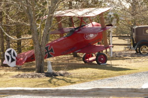 Replica of a 1918 Fokker DR 1, the plane flown by the Bloody Red Baron in WWI.