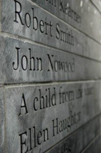 Names of Remembrance at Ireland Park, Toronto, Ontario © Barbara Dickson
