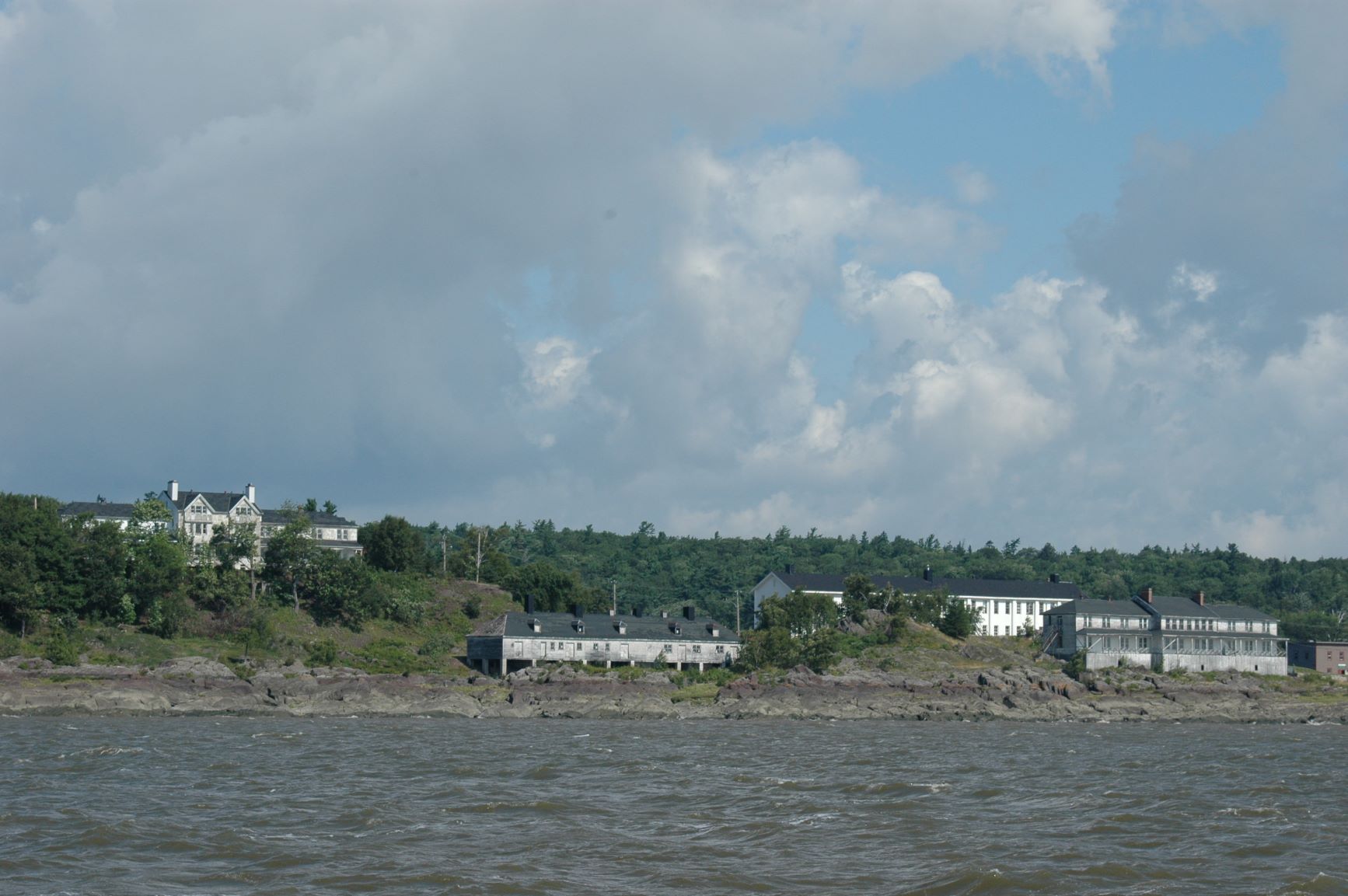 Approaching Grosse Île, Québec by Boat © Barbara Dickson